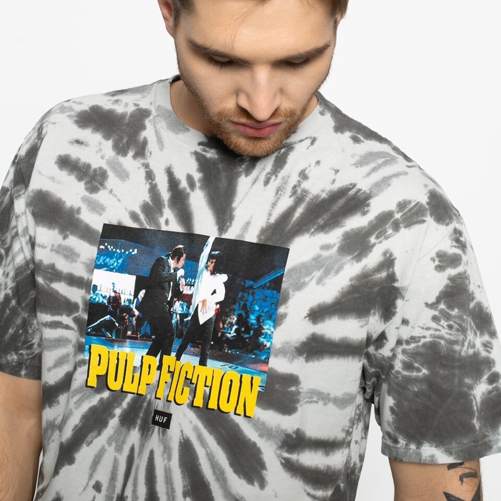 🎉HOST PICK🎉 HUF x Pulp Fiction Dance Scene Grey Tie Dye T-Shirt L